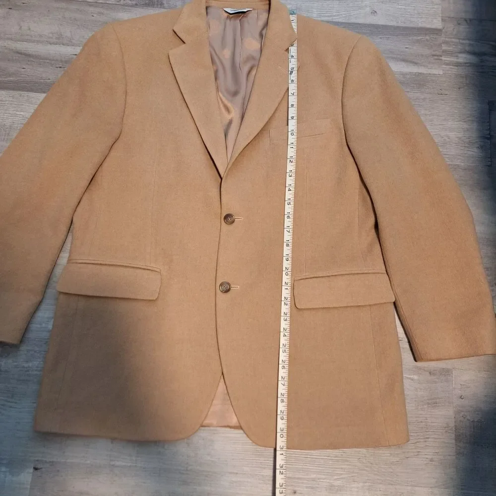 Joseph & Feiss Mens Blazer 41R Camel Hair 2 Button Tan Jacket Sport Coat